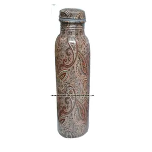 Bán buôn chai nước bằng đồng Mới Thanh Lịch in thiết kế Ayurvedic chai nước với nắp cho phòng tập thể dục thể thao