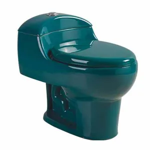 Vaso sanitário de cor verde escuro, banheiro de 1 peça de s/p