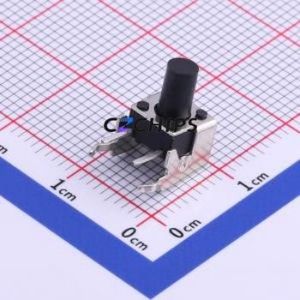 TS-1102N-9026 Tactile Switch Bent Lead Through Hole,6x6mm Switch Single Pole Single Throw Rectangle Button 2.6N Right Angle - Product Image 1