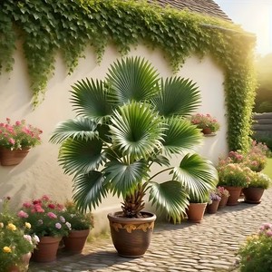 1 Grande Palma Artificiale con Foglie Verdi Folte, Albero Finto Realistico con Tronco e Vaso, Bassa Manutenzione, per Interni - Product Image 6