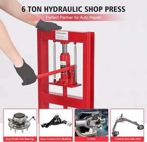 Presse hydraulique de magasin 6T/13200lbs Presse de sol de garage en acier à cadre en H avec table de travail réglable et plaques de hauteur - Product Image 3