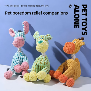 C054 Productos para Mascotas, Accesorios para Perros y Gatos, Juguetes Interactivos de Movimiento para Limpiar los Dientes, Juguetes de Peluche con Cuerda de Algodón de Alta Calidad, Juguetes Chirriantes de Dibujos Animados - Product Image 3
