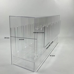 QY Présentoir Moderne en Acrylique pour Cartes, Étagère Horizontale à 6 Compartiments pour Cartes à Collectionner, Rangement de Bureau Pré-assemblé Léger - Product Image 3