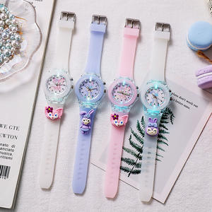 Baby Kids Mechanical Fashion <b>Glass</b> Dial 20mm Silicone Pointer Cartoon Watch for <b>Girls</b> Boys with Luminous - Product Image 1