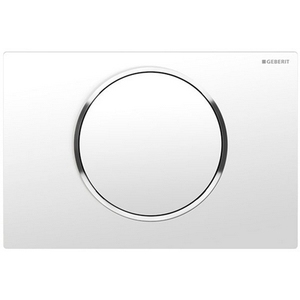 Bouton poussoir pour toilettes Sigma 10, blanc avec bords chromés - Product Image 1