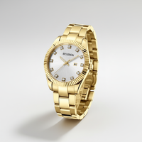 Montre à quartz pour filles avec logo personnalisé, bracelet en acier inoxydable, résistante à l'eau, cadran diamanté, fabricant OEM ODM.