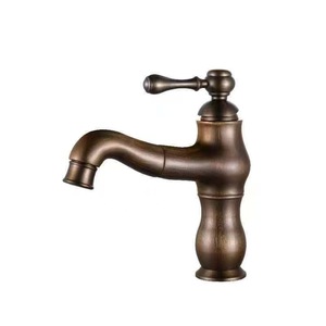 French Retro <b>Basin</b> Faucet <b>Single</b> Handle Deck Mounted Copper Ceramic Valve Hot Cold Water <b>Tap</b> - Product Image 4