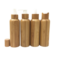 Botol Kosmetik Ramah Lingkungan 1oz 2oz 4oz 8oz 16oz dari Bambu dengan Tutup Bambu, Grosir Stoples Kaca Bambu