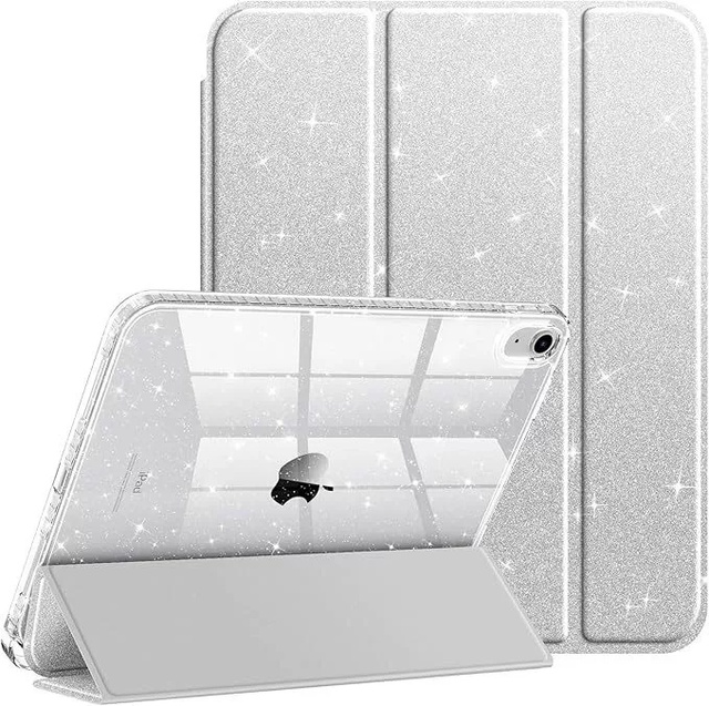 For iPad Case New Glitter Flip PU Leather Hybrid Clear Tablet Cover Smart Case with Pencil Holder for iPad Mini 6 7
