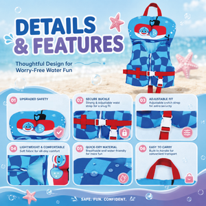 Chaleco Salvavidas de Seguridad para Bebés, Flotador para Niños Pequeños, Chaleco de Natación para Niños y Niñas, Accesorio para Deportes Acuáticos en la Playa - Product Image 2