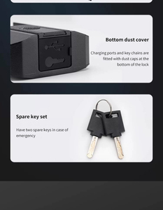 Slim vingerafdrukhangslot met Bluetooth, waterdicht antidiefstalslot voor kast, locker, lade, groot, robuust hangslot - Product Image 3