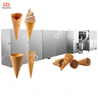 Ligne de production de mini cornets de chocolat pour gaufres de cuisson entièrement automatique Machine de fabrication de cornets automatisée pour crème glacée