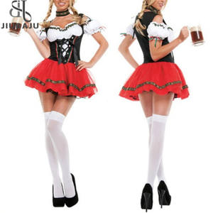 여자 독일 옥토버 페스트 바이에른 카운티 맥주 소녀 숙녀 렌치 웨이트리스 서빙 메이드 의상 - Product Image 1
