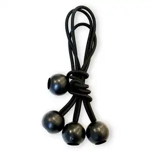 Karet bola hitam tali Bungee bola tali Bungee hitam elastis loop jalinan tali dengan ujung plastik bola bungee