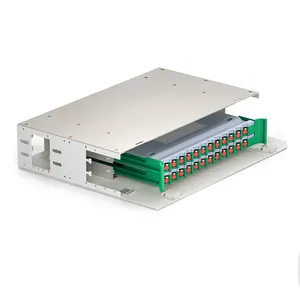 24 CORE SC FC LC APC UPC ODF FDU FULL LOADED, FIBER PATCH PANEL SPLITTER WITH ADAPTERS,PIGTAILS AND ALL INSTALLATION ACCESSORIES