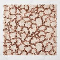 Tissu brodé de sequins en forme d'écailles de poisson, motif vague, or rose, sequins sur toute la surface, maille, tissu personnalisé, robe de soirée, robe de fête pour filles