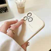 Coque Magnétique Antichoc en TPU+PC avec Protection d'Objectif et Grande Fenêtre, Motif Personnage de Dessin Animé, Couleur Unie pour iPhone 17 Air 16 15 14 13 12 Pro Max