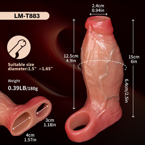 Anello per Pene Realistico di 2,5'' di Diametro, Riutilizzabile, Ingranditore del Pene, Elastico e Ispessito per Prolungare il Rapporto/Ingrandire il Piacere Sessuale - Product Image 6