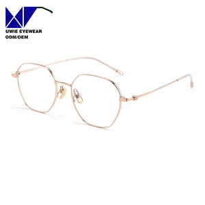 Montura Óptica Poligonal de Titanio Personalizada OEM, Talla 51-18-145, Anti-Luz Azul para Mujer, Servicio de Muestra Rápida - Product Image 4
