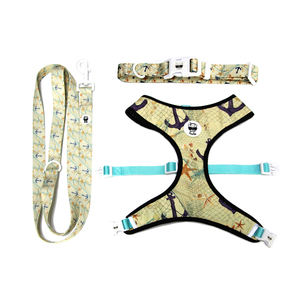 Venta al por mayor patrón de impresión de diseño personalizado para mascotas <span class=keywords><strong>Collar</strong></span> de perro y correa Set de <span class=keywords><strong>2</strong></span> en 1 Reversible arnés - Product Image 1