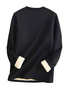 Suéter <span class=keywords><strong>de</strong></span> lana <span class=keywords><strong>de</strong></span> gran tamaño para mujer con logotipo personalizado <span class=keywords><strong>de</strong></span> alta calidad, <span class=keywords><strong>Sudadera</strong></span> con capucha <span class=keywords><strong>de</strong></span> cuello redondo para técnica bordada <span class=keywords><strong>de</strong></span> invierno - Product Image 3