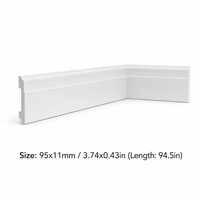Plinthe PS au design minimaliste, résistante à l'humidité, durable, écologique, 95*11mm, installation facile pour hôtels et hôpitaux