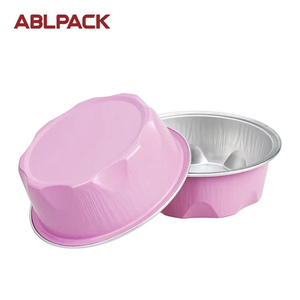 ABLPACK 100ML Contenant de cuisson <span class=keywords><strong>jetable</strong></span> en <span class=keywords><strong>aluminium</strong></span> coloré avec couvercle en PET, compatible <span class=keywords><strong>four</strong></span>, pour gâteaux et pains - Product Image 1