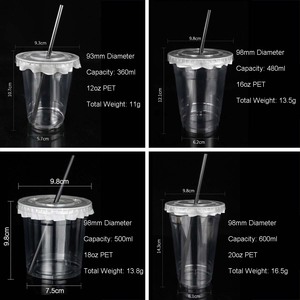 Custom Printed Juice Milk Tea <b>Cup</b> 12oz 16oz 20oz 24oz Pp Pet Transparent Disposable Clear <b>Plastic</b> <b>Cup</b> - Product Image 6