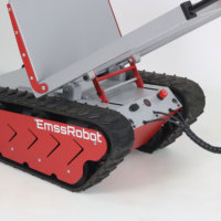 Chariot de plateforme OEM EmssRobot-Panzer à quatre roues, tout-terrain, chenillé, pour la montée d'escaliers, portable, pliable, en alliage d'aluminium thermolaqué