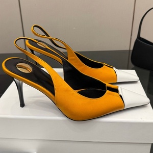 Summer Women's <b>Pointed</b> Toe High Heel Sandals Luxury Fashion Casual Sandals High Quality Genuine Leather Breathable High Heels - Product Image 2