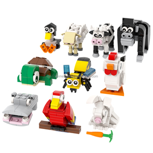 Lindo Juego de Bloques de Construcción de Animales Miniatura: <span class=keywords><strong>Cocodrilo</strong></span>, Pingüino, Vaca, Tortuga, Conejo, <span class=keywords><strong>Orangután</strong></span>, Oveja, Abeja, Gallina, Juguetes para Niños MOC3040 - Product Image 3