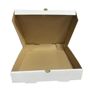 带标志的披萨盒18英寸35厘米波纹薯条汉堡包装定制印刷圆形牛皮纸批发