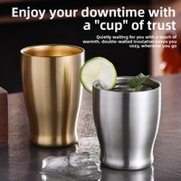 Unisweet Tasse isotherme en acier inoxydable 304, style européen, écologique, résistante à l'eau bouillante, pour thé, bière et café