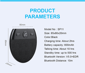Altavoz Bluetooth para Auto SP11, Manos Libres, Pequeño, Portátil, Inalámbrico - Product Image 6
