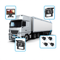 Monitor de 7 Pulgadas con Sensor de Estacionamiento, 2 Cámaras, 4 Radares y Sistema de Video para Camiones de Bomberos, Autobuses Escolares y Vehículos Comerciales
