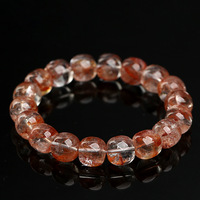 Bracelet en perles de quartz hématite rouge naturel en gros, bijoux en cristal avec inclusions scéniques