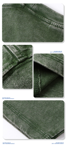 275G <strong>Men's</strong> Heavyweight T-Shirt - Regular Shoulder, Snow Wash Vintage Finish, Casual Street Style Garment Dyed Short Sleeve - Product Image 3