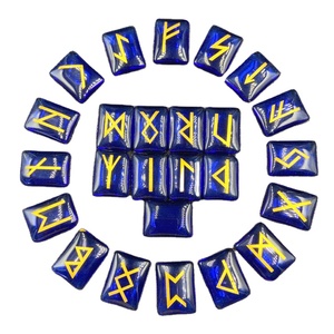 Set <span class=keywords><strong>de</strong></span> Piedras Naturales para Grabar, con Letras Paganas y Símbolos del Alfabeto, para Brujería, Sanación y Meditación - Product Image 1