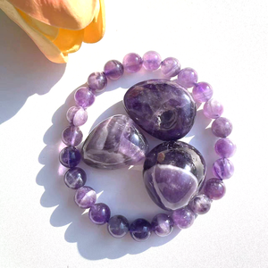 Bracciale in Cristallo Naturale di <span class=keywords><strong>Quarzo</strong></span> <span class=keywords><strong>Rosa</strong></span> Ametista da 8mm con Set di Pietre Levigate per Regalo, Vendita all'Ingrosso - Product Image 2