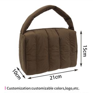 Bolsa de maquillaje acolchada OEM ODM personalizada de fábrica, bolsa de cosméticos con cremallera de gran capacidad - Product Image 6