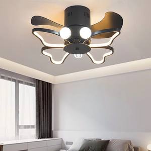 Ventilateur de plafond moderne ultra silencieux avec lumière papillon - Moteur DC à économie d'énergie, télécommande/application à 6 vitesses, LED à 3 couleurs à intensité variable - Product Image 3
