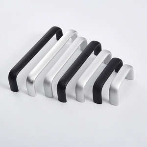 Poignée de tirage carrée elliptique en alliage d'aluminium noire pour armoire, tiroir, commode, cuisine, chambre, hôtel, entrepôt - Product Image 1