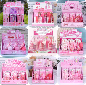 Toptan Yeni Şanslı Model Dudak Parlatıcısı Sevimli Anahtarlıklı <span class=keywords><strong>3</strong></span>'ü 1 Arada Dudak Parlatıcısı Seti Kiraz Rengi Dudak Tonu Makyaj Bileklik ve Dudak Parlatıcısı - Product Image 1