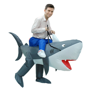 Costume de requin bleu dernier cri pour <span class=keywords><strong>homme</strong></span>, taille unique, convient à la plupart des ballerines gonflables pour la mascotte d'Halloween - Product Image 5