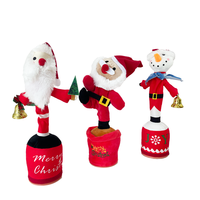 Robot Musique Électronique Chantant Dansant Parlant Peluche Douce en Coton PP Père Noël - Mignon et Amusant