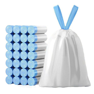 ถุงขยะแบบมีเชือกผูก ขนาด 75 แกลลอน แพ็ค 5 ใบ ผลิตจากพลาสติก PE หนาพิเศษ สีดำ สำหรับใช้ในครัวเรือน พร้อมพิมพ์โลโก้ตามสั่ง ดีไซน์แข็งแรงทนทาน - Product Image 3