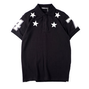 Camiseta Polo Unisex de Algodón Puro con Estrella de Cinco Puntas Bordada, Personalizable, Versátil, Nueva y Moderna para Parejas - Product Image 1
