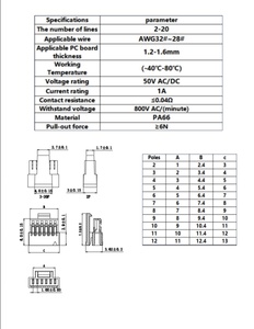 1.0mm pitch Connector Ultra-thin <b>with</b> <b>lock</b> Male/Female Wire <b>Cable</b> Pin Header housing connector JST Factory supply connector - Product Image 2