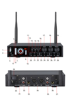 Microphone sans fil 2 canaux BHA N223+X3 avec préamplificateur USB à effets DSP pour scène, prix de gros usine, OEM CE FCC