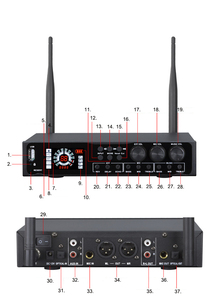 Microphone sans fil 2 canaux BHA N223+X3 avec Bluetooth, USB <span class=keywords><strong>et</strong></span> préamplificateur de réverbération pour scène, prix de gros usine, OEM CE FCC - Product Image 4